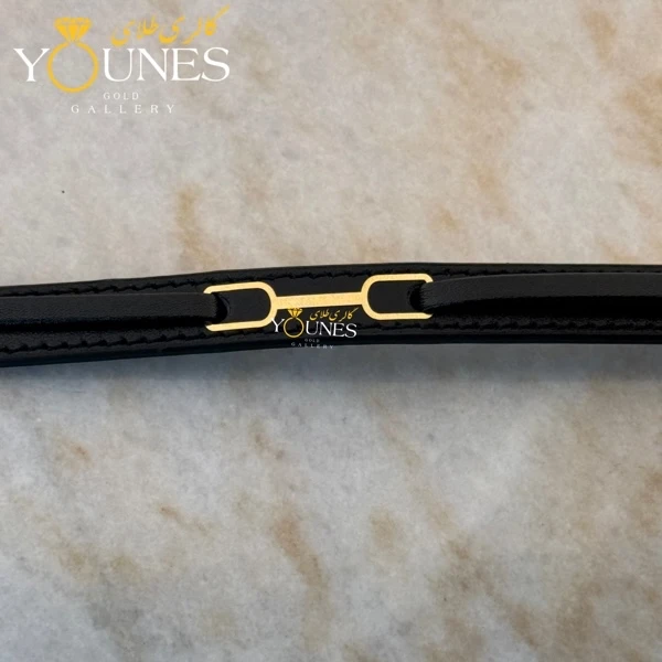 دستبند طلا چرم مردانه ظریف L130